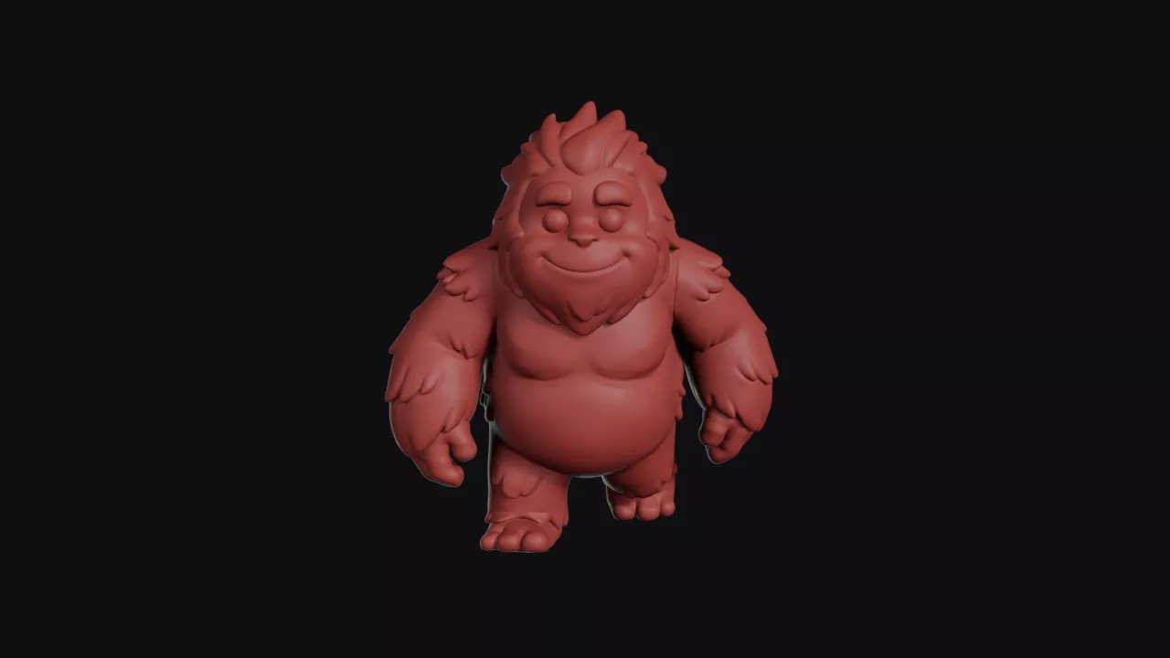 Furry White Yeti Creature 3D print model