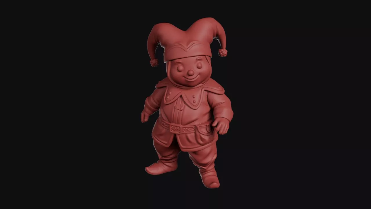 Cheerful Jester In Belled Cap 3D print model