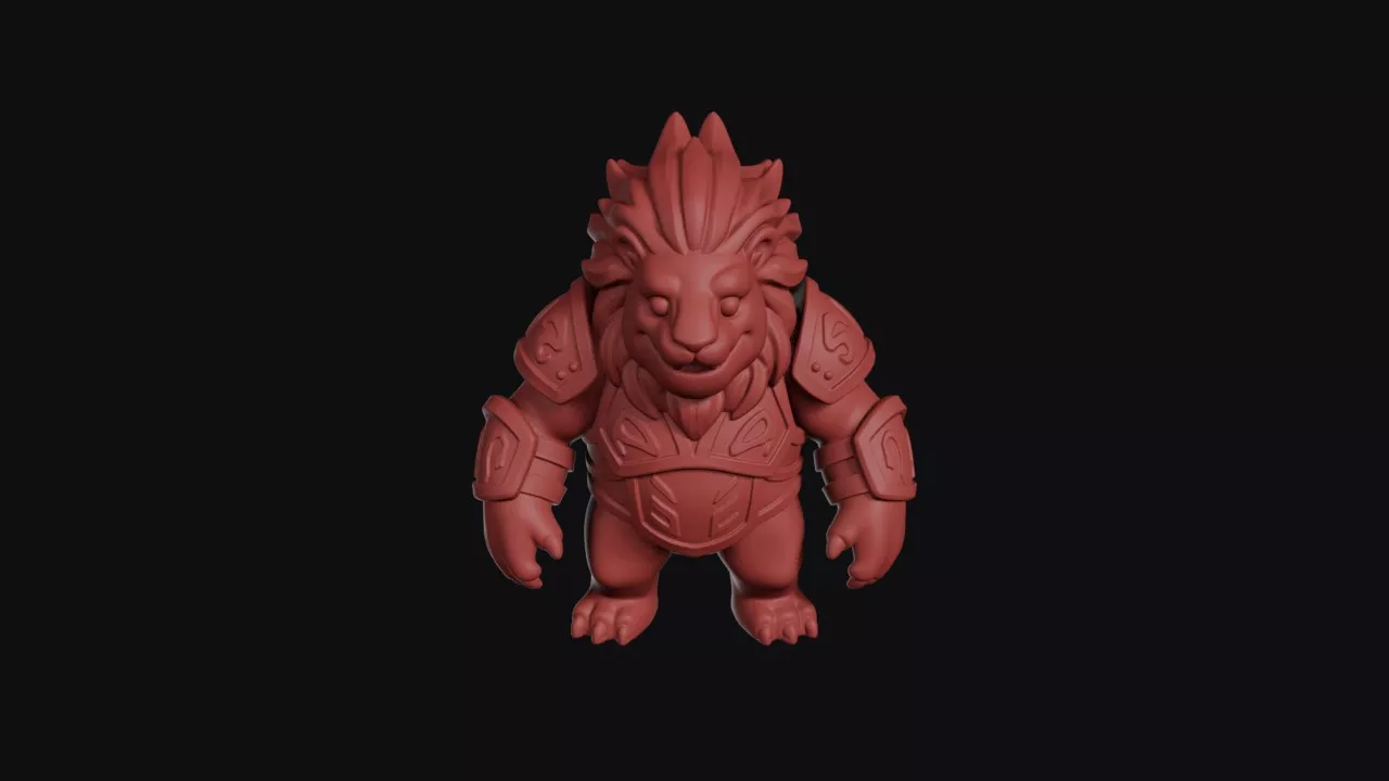 Armored Lion Beastman Ruler 3D print model