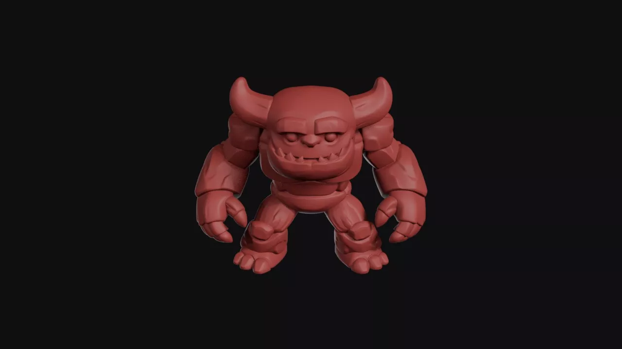 Horned Ogre Golem With Gauntlets 3D print model