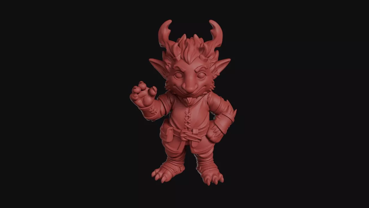 Horned Faun Elf In Tunic 3D print model