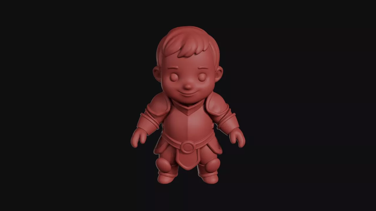 Chubby Baby Knight In Armor 3D print model
