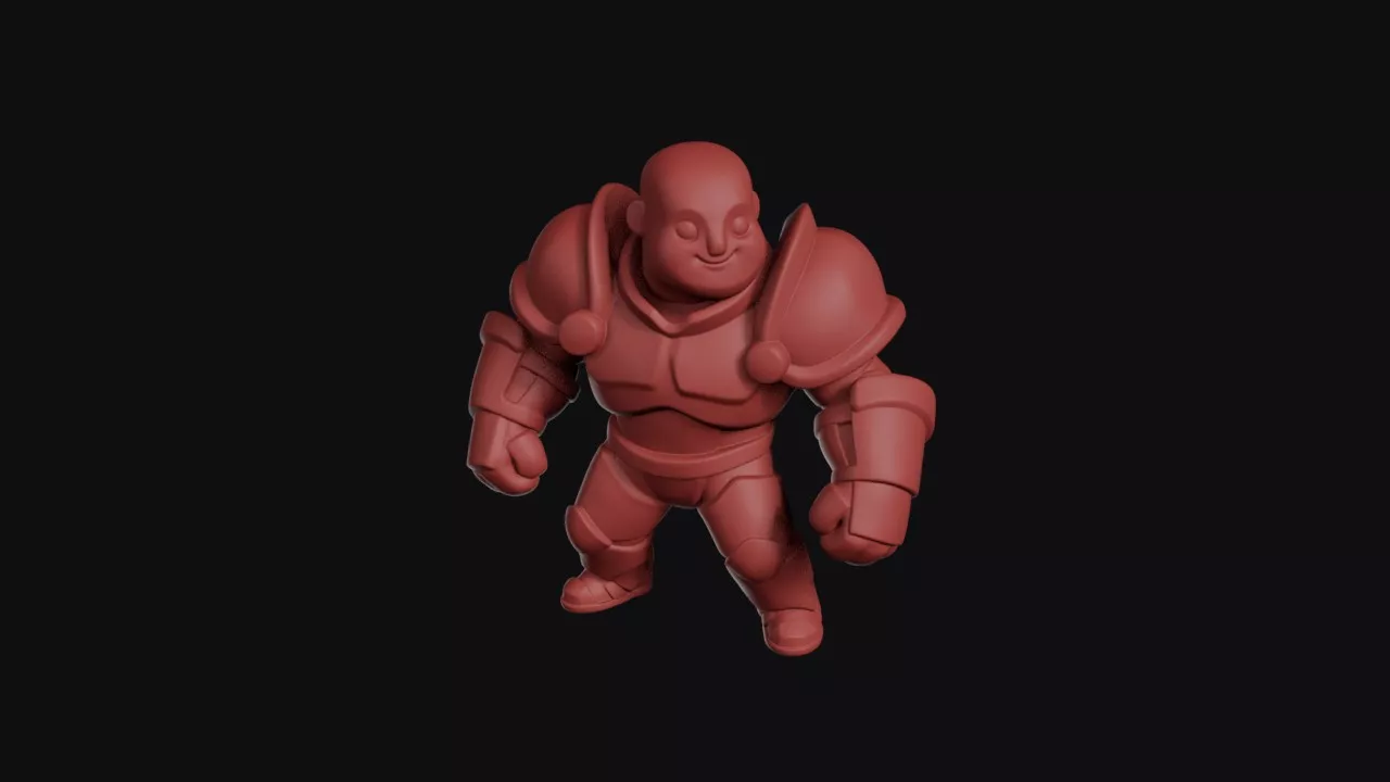 Bald Brute In Shoulder Armor 3D print model