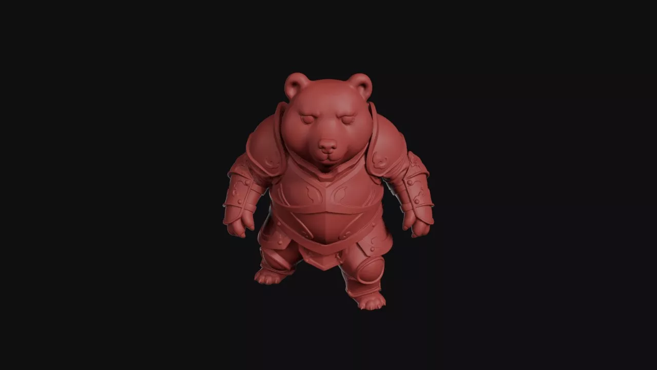 Bear Knight In Plate Armor 3D print model