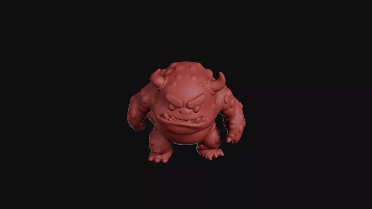 Fat Horned Toad Monster 3D print model