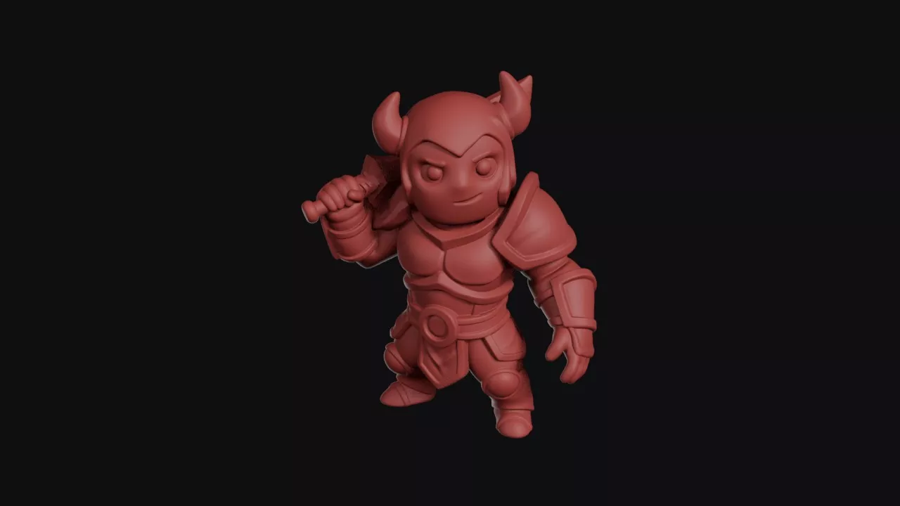 Horned Helm Warrior Drawing Sword 3D print model