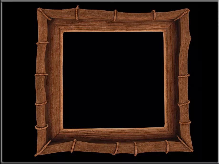 Rustic Twig Picture Frame Low-poly 3D model