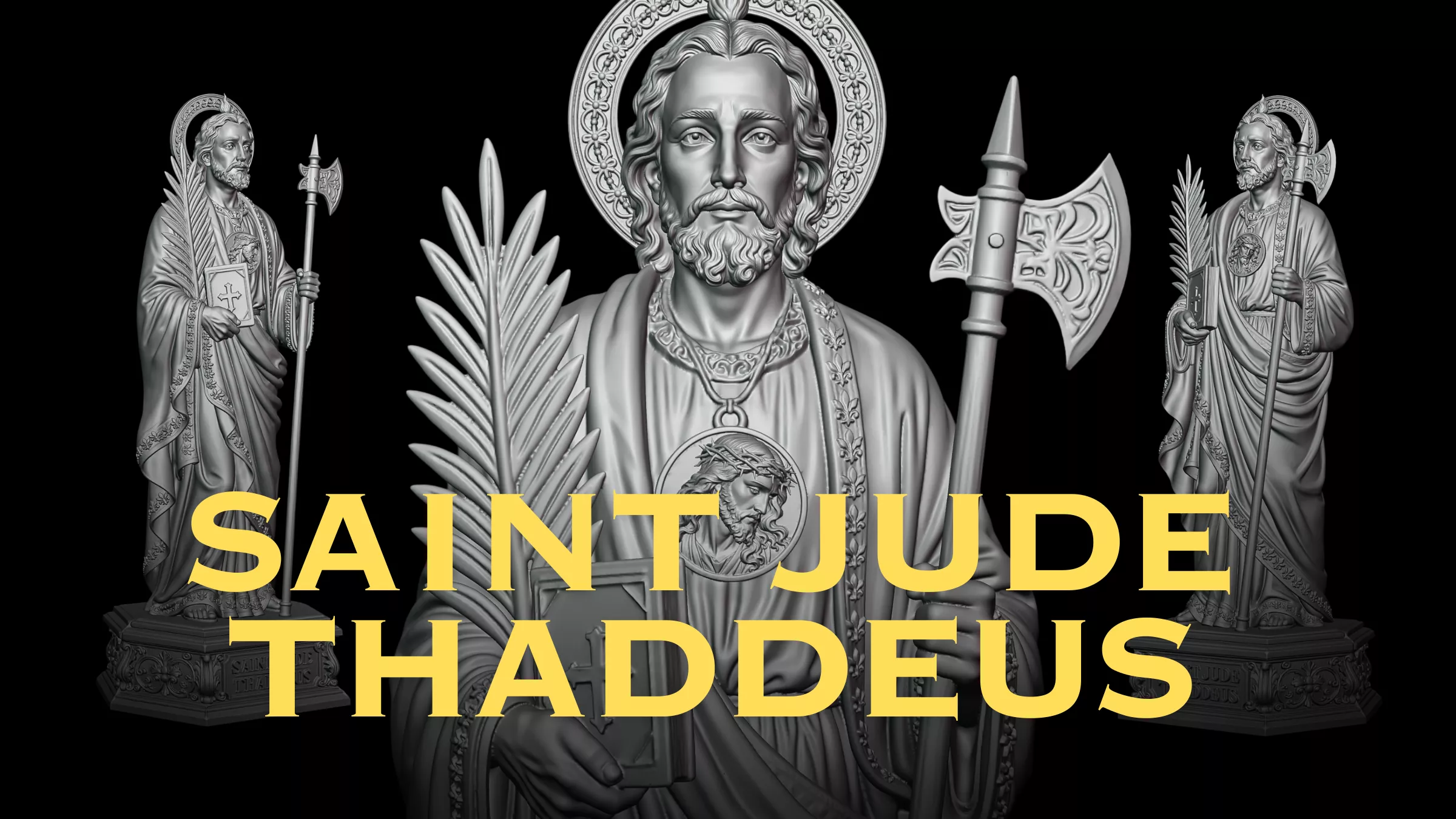 Saint Jude Thaddeus Ornate Statue 3D print model