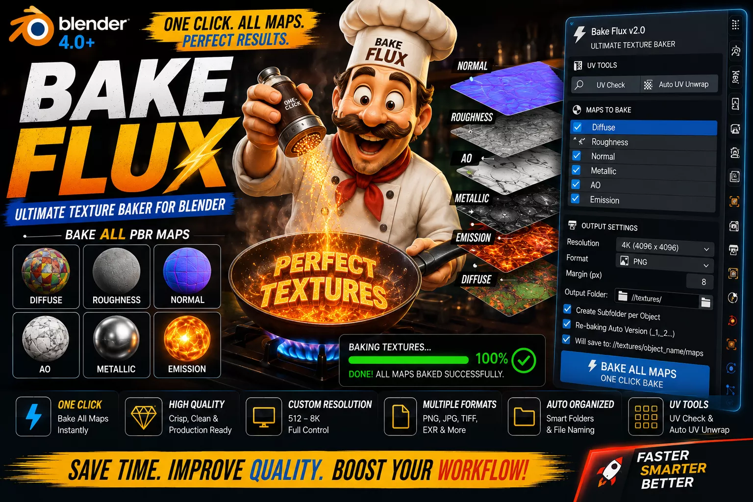 Bake Flux One Click Texture Baker for Blender 3D model