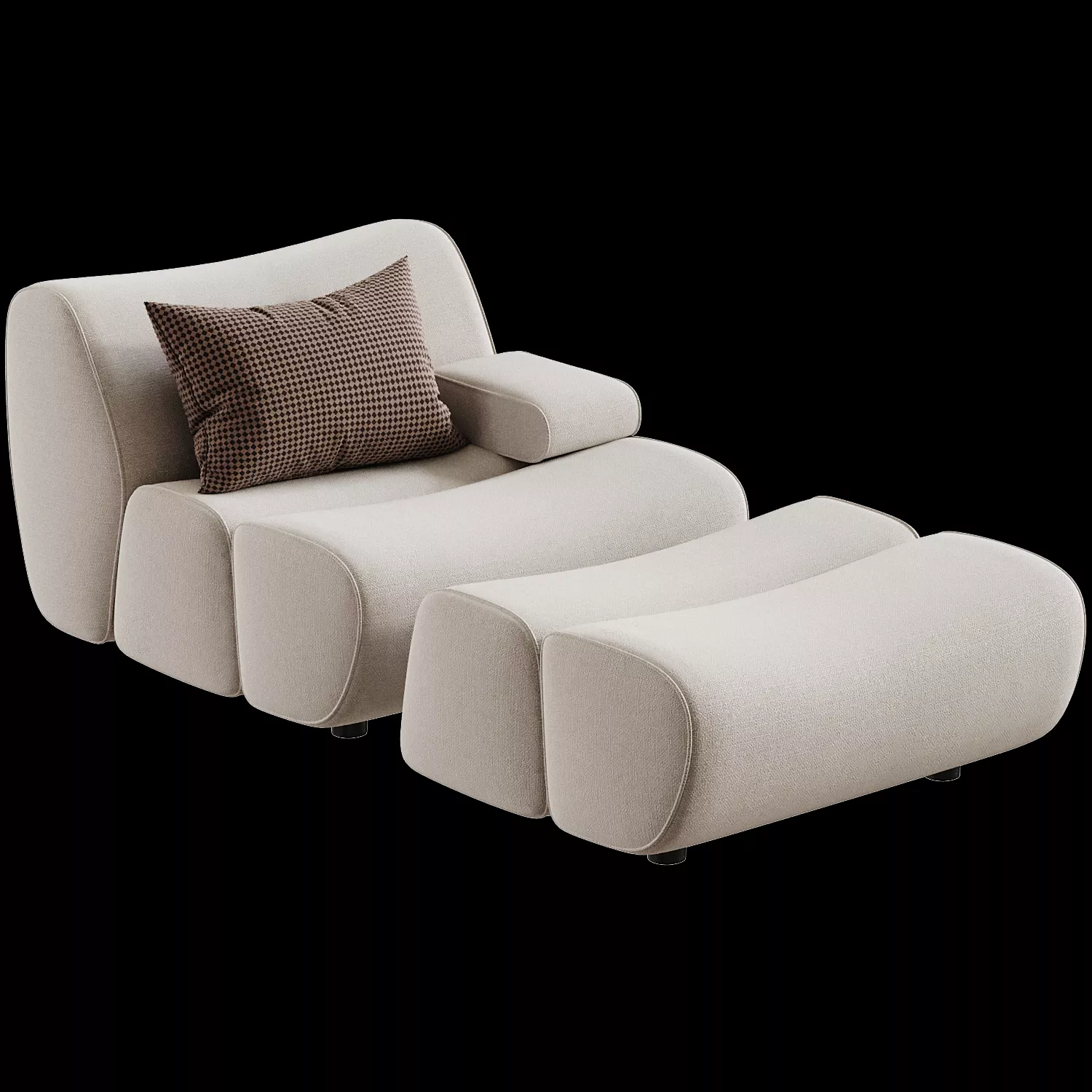 Poliform Ernest Armchair with Ottoman 3D model