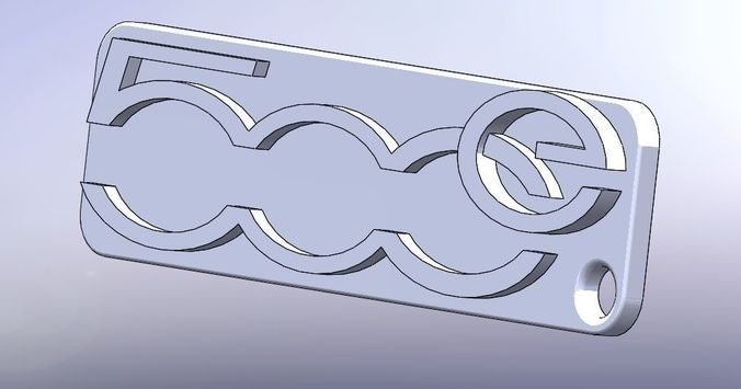 Fiat 500e Keychain 3D print model