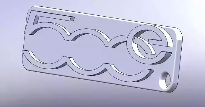 Fiat 500e Keychain 3D print model