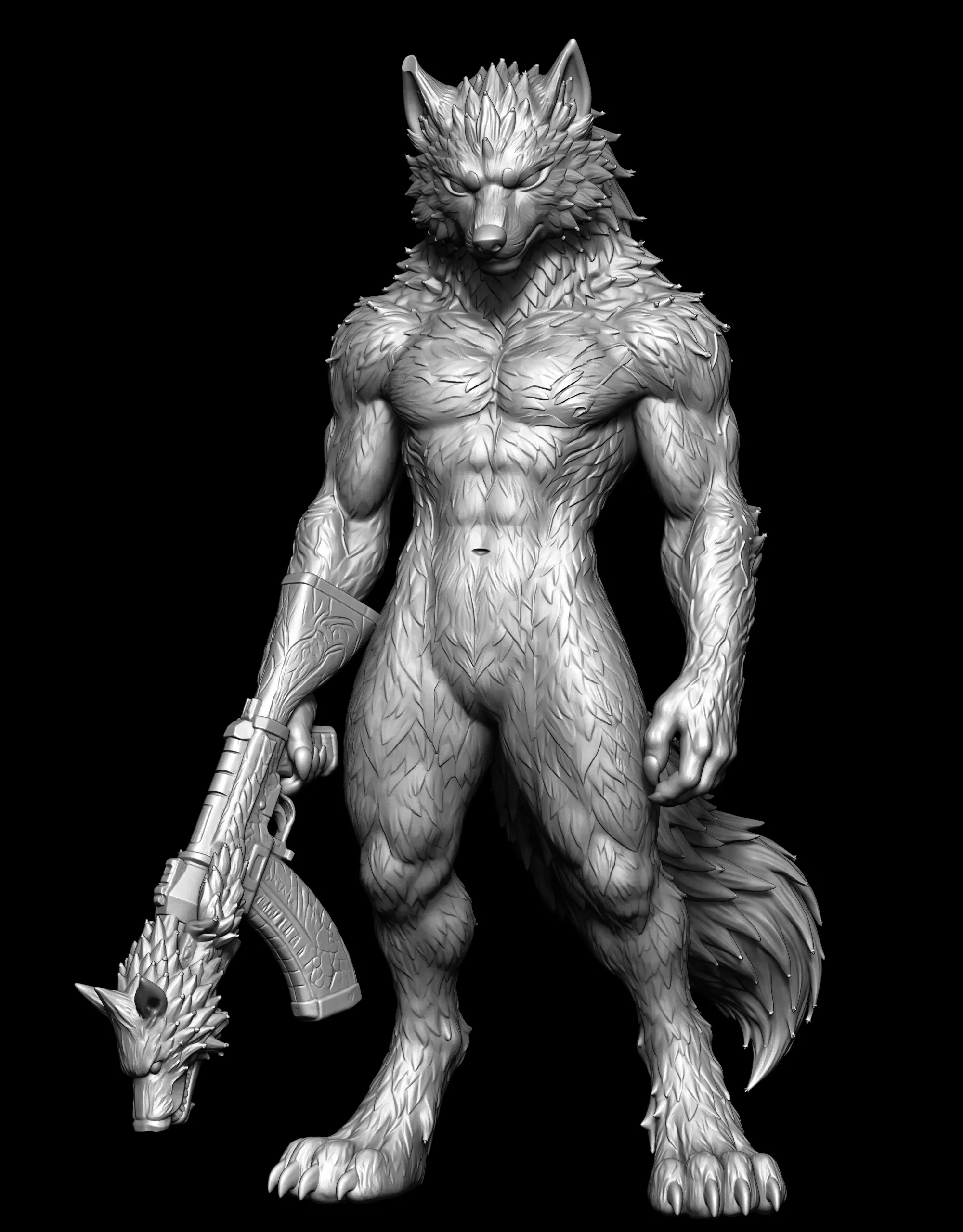 Wolf character 3D print model