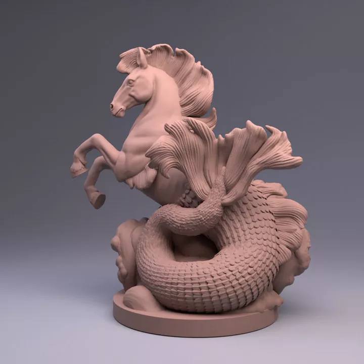 Hippocampus Seahorse 3D print model