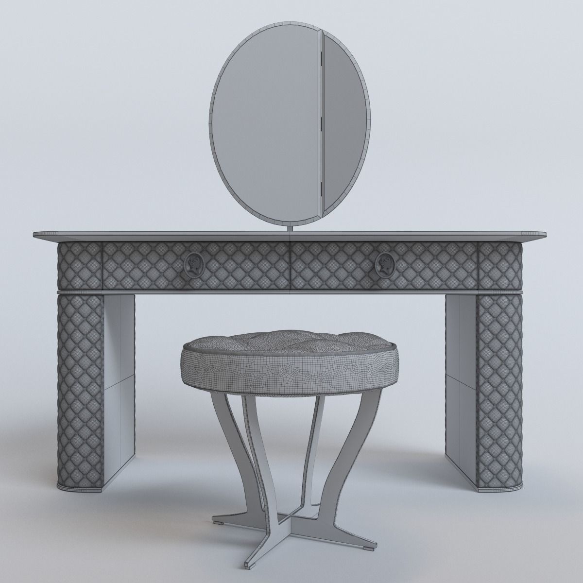 Alberta Salotti Penelope MakeUp and chair  3D model_6