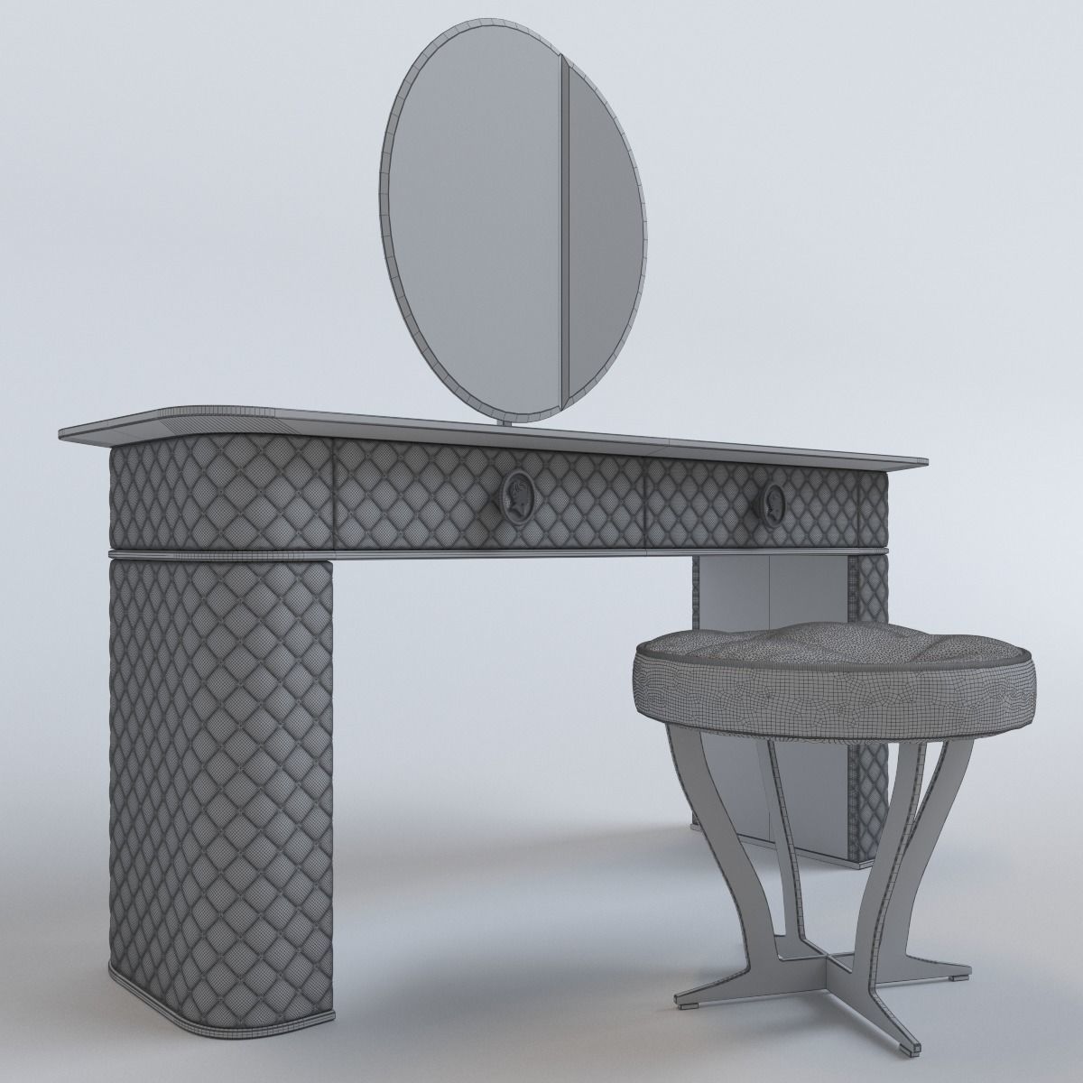 Alberta Salotti Penelope MakeUp and chair  3D model_7