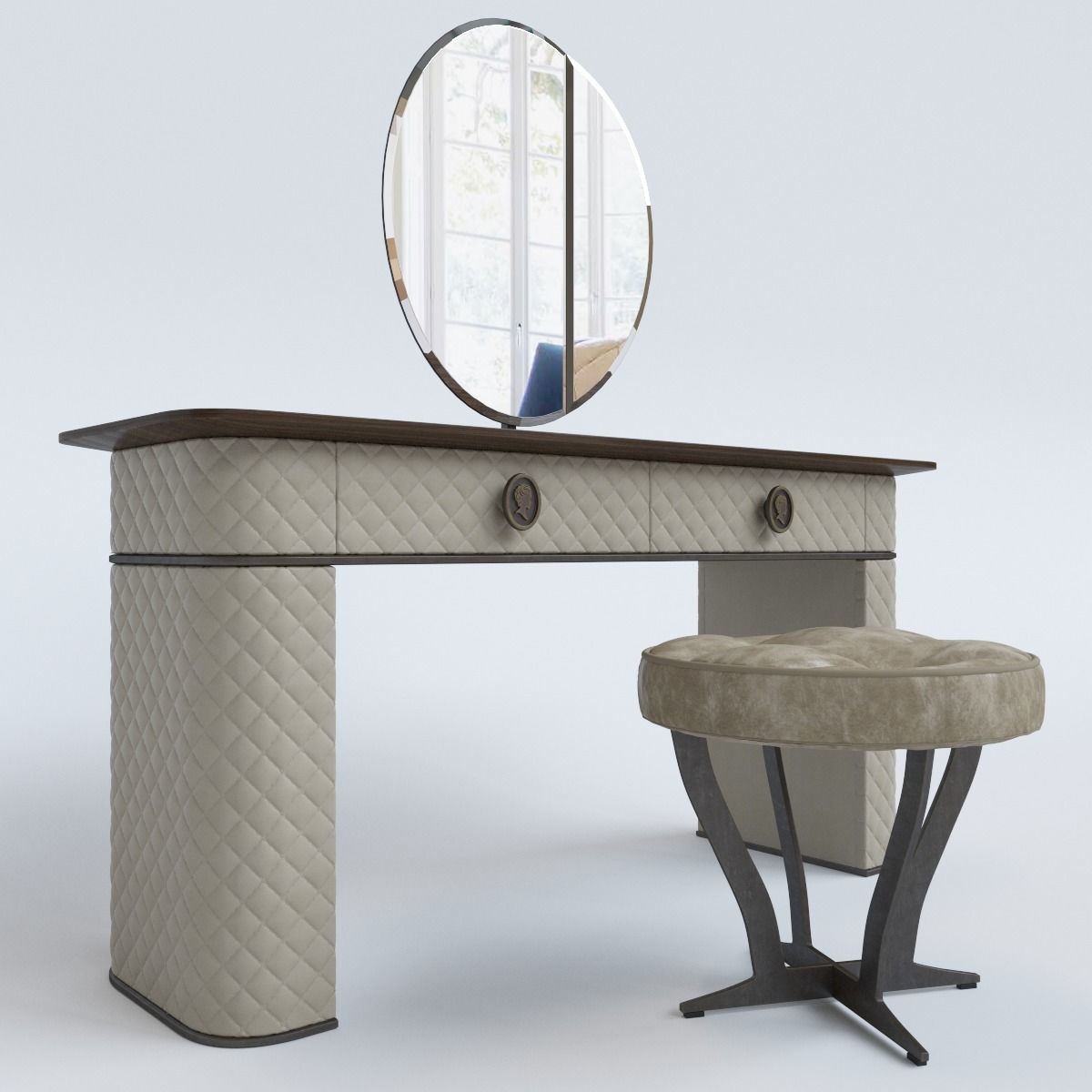 Alberta Salotti Penelope MakeUp and chair  3D model_2