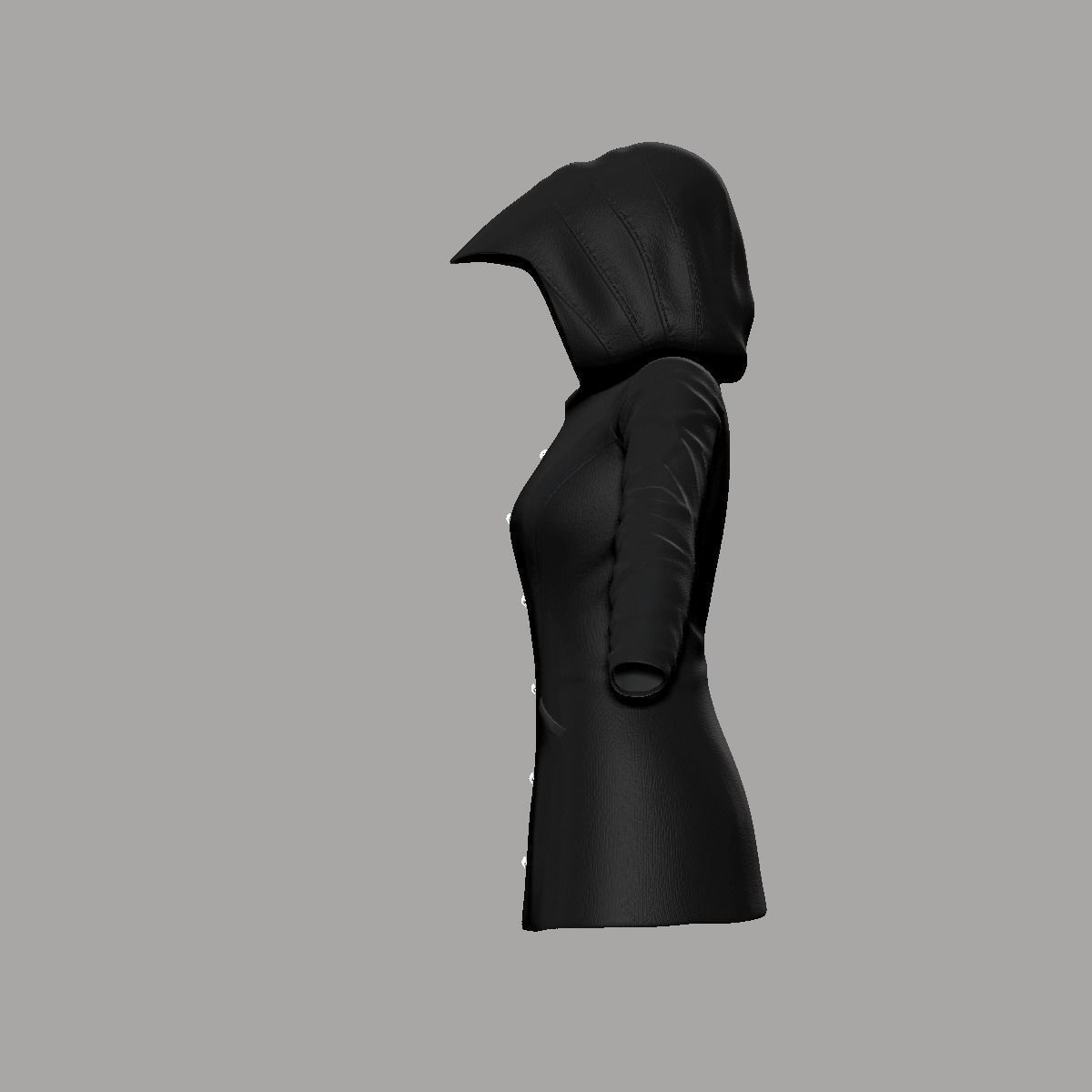 Hooded Coat 2 Low-poly 3D model_2