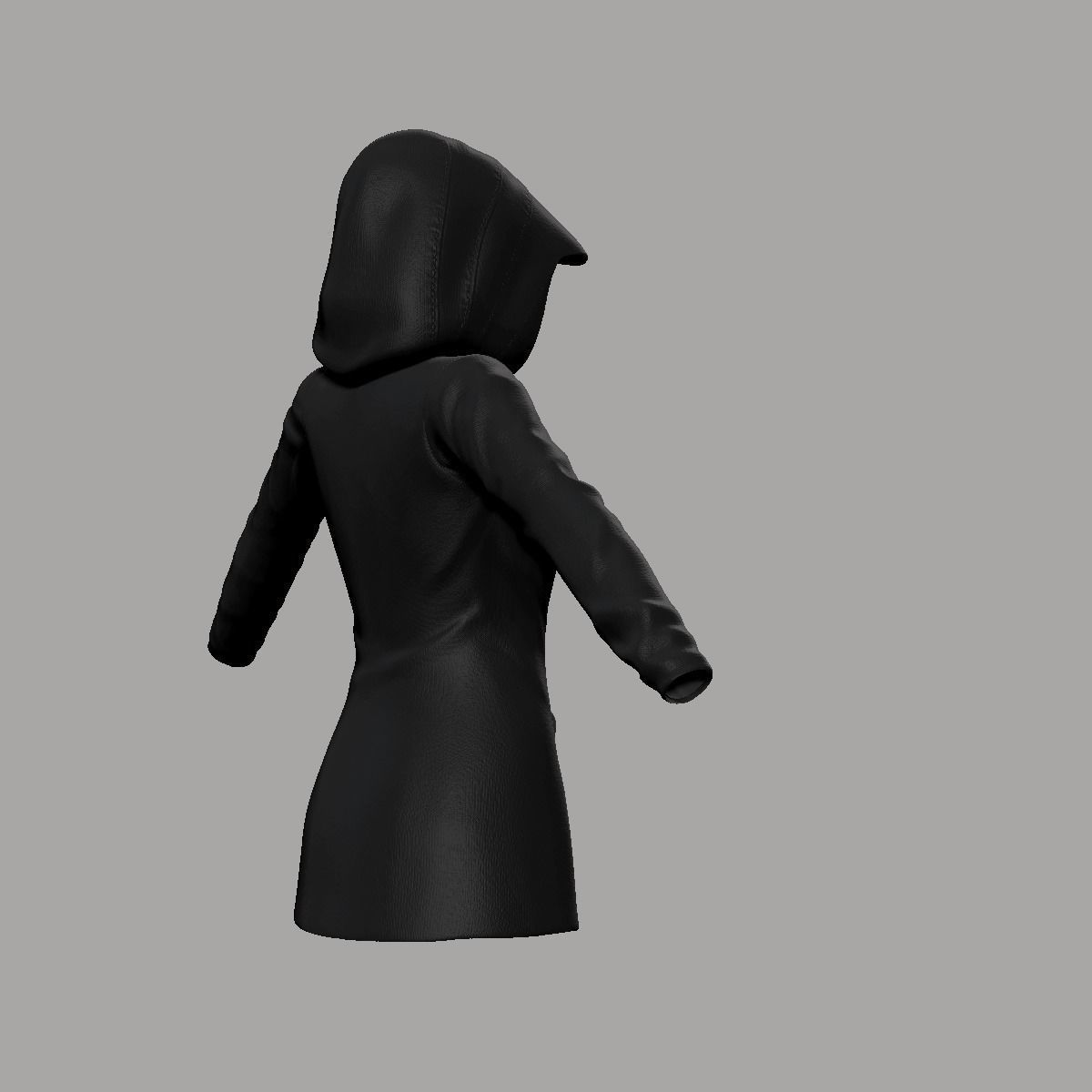 Hooded Coat 2 Low-poly 3D model_4