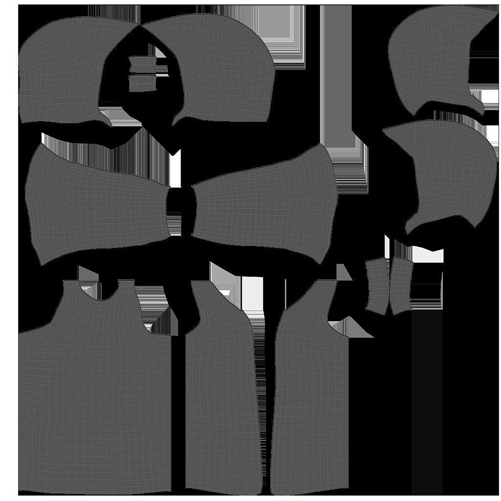 Hooded Coat 2 Low-poly 3D model_8