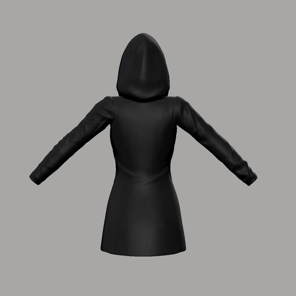 Hooded Coat 2 Low-poly 3D model_5