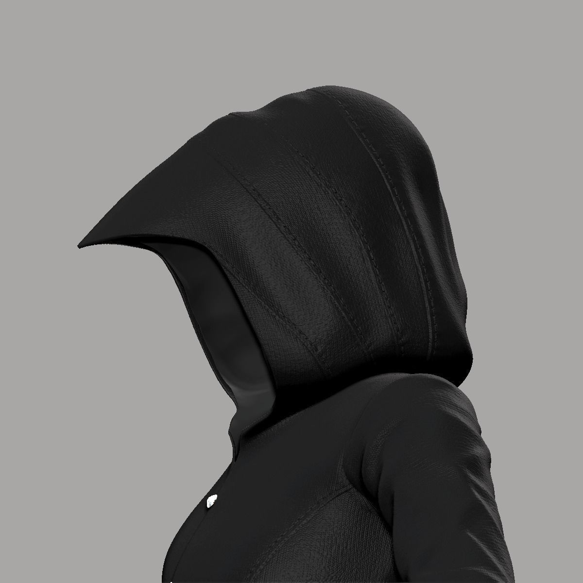Hooded Coat 2 Low-poly 3D model_3