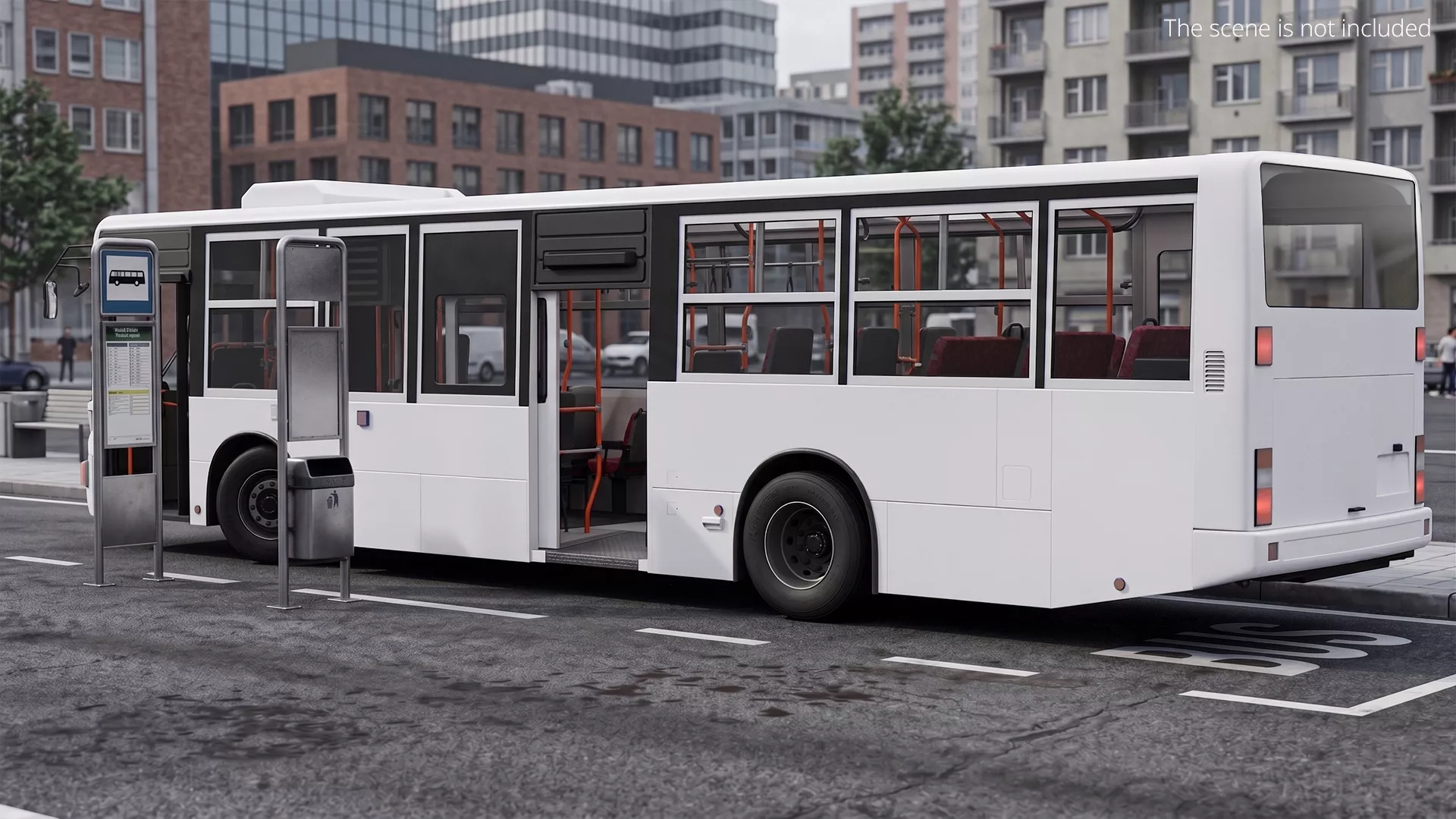 Transit City Passenger Bus Rigged 3D model