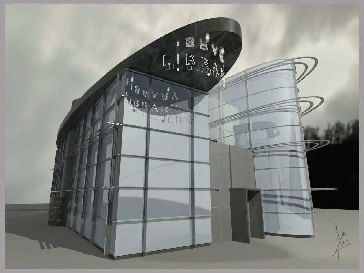Library - architectural 3D model_4