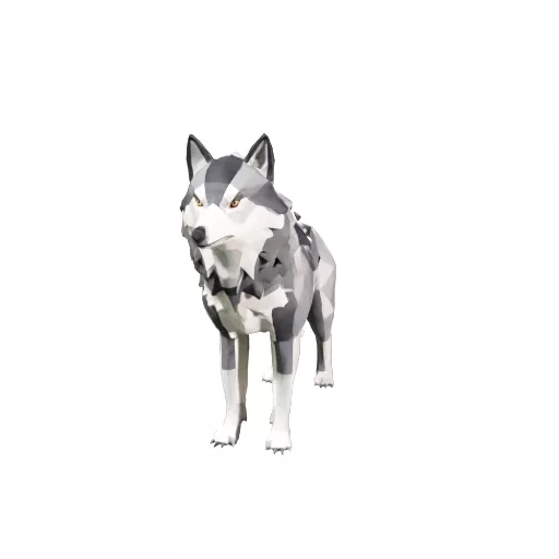 Low Poly Stylized Wolf 3D Model 3D model