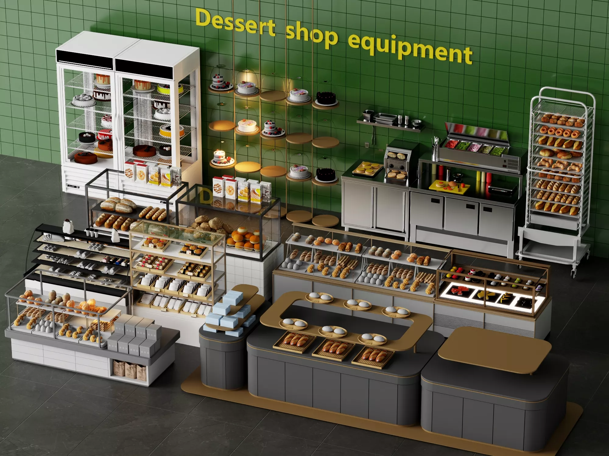 Bakery Dessert Shop Equipment Pack 3D model