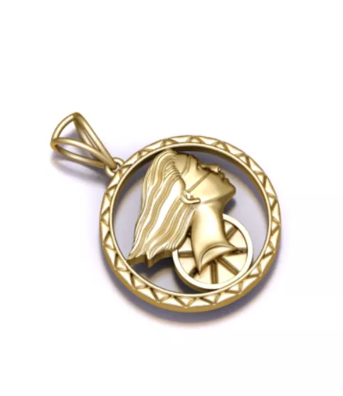 Free Woman face Pendant 3D print model