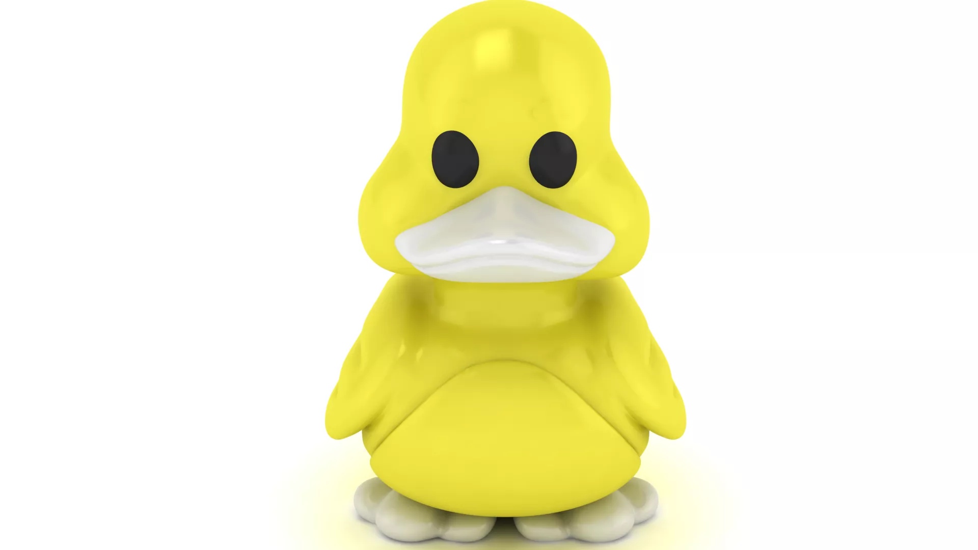 Cute Yellow Duck Cartoon 3D SVG 3D print model