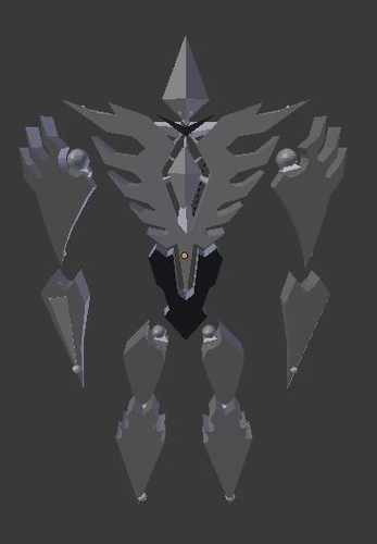 The None robot with wings Low-poly 3D model