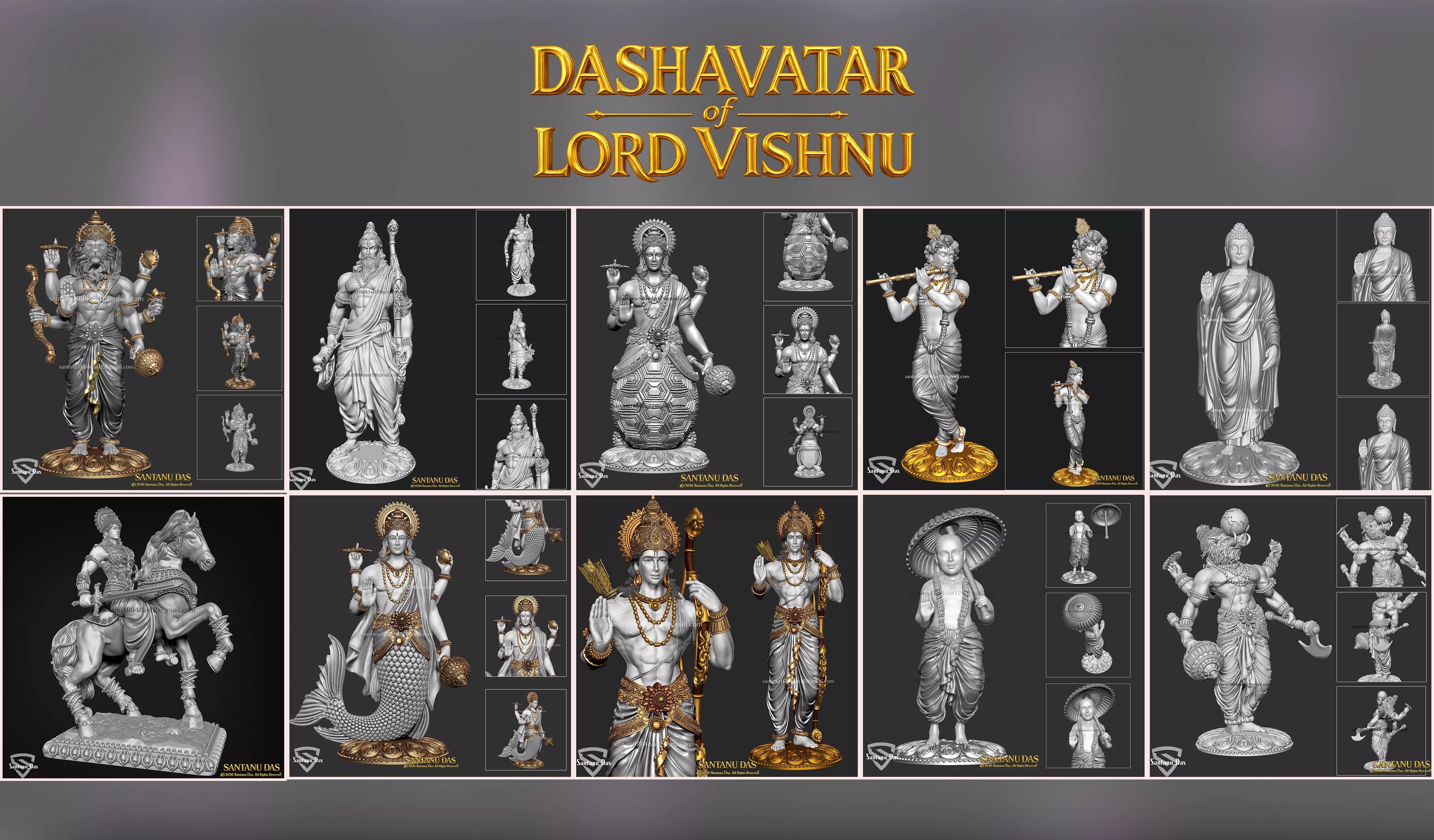 Dashavatar Set of 10 Models 3D print model