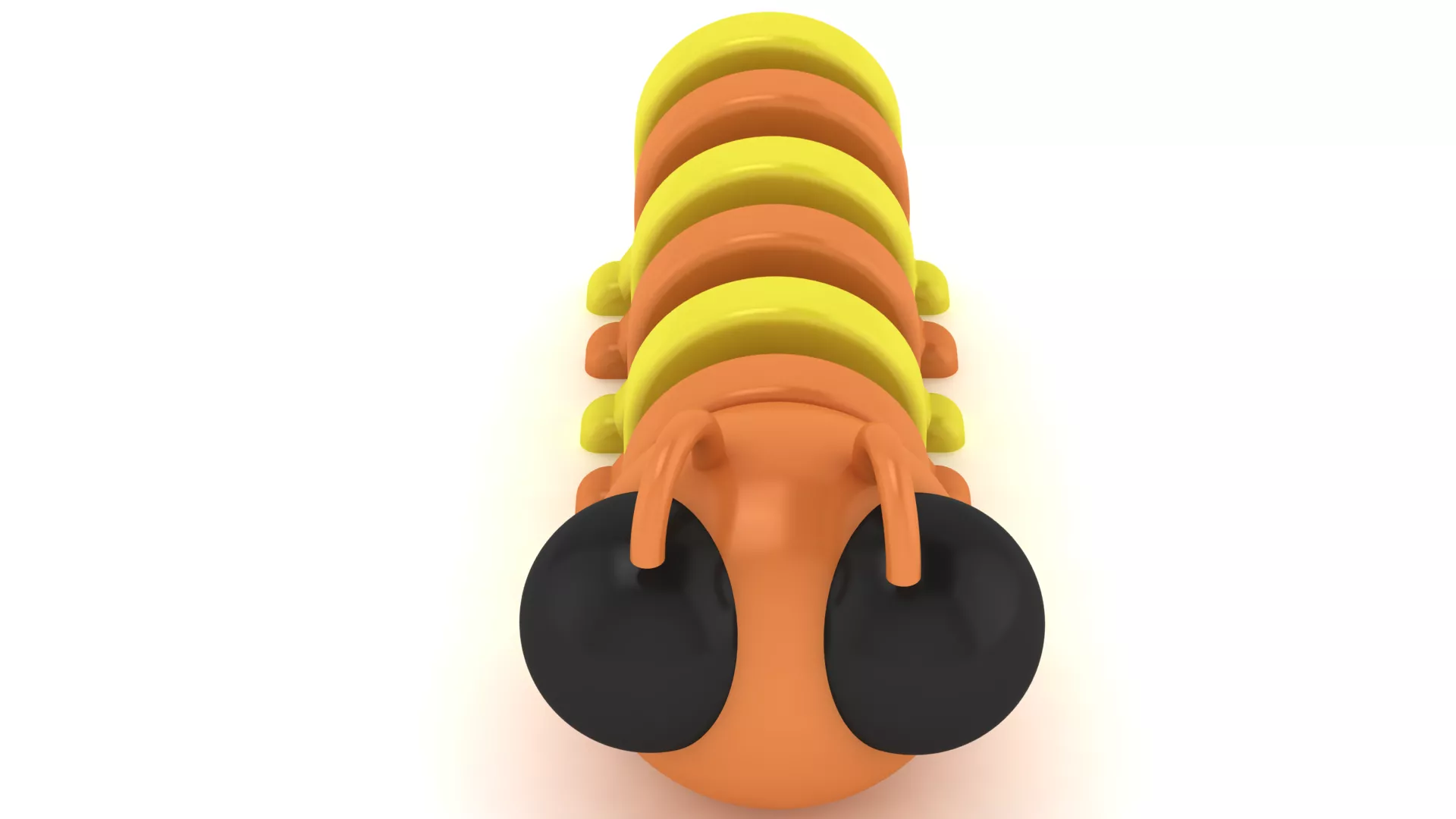 Cool 3D Cartoon Caterpillar Wearing Black Sunglasses 3D print model
