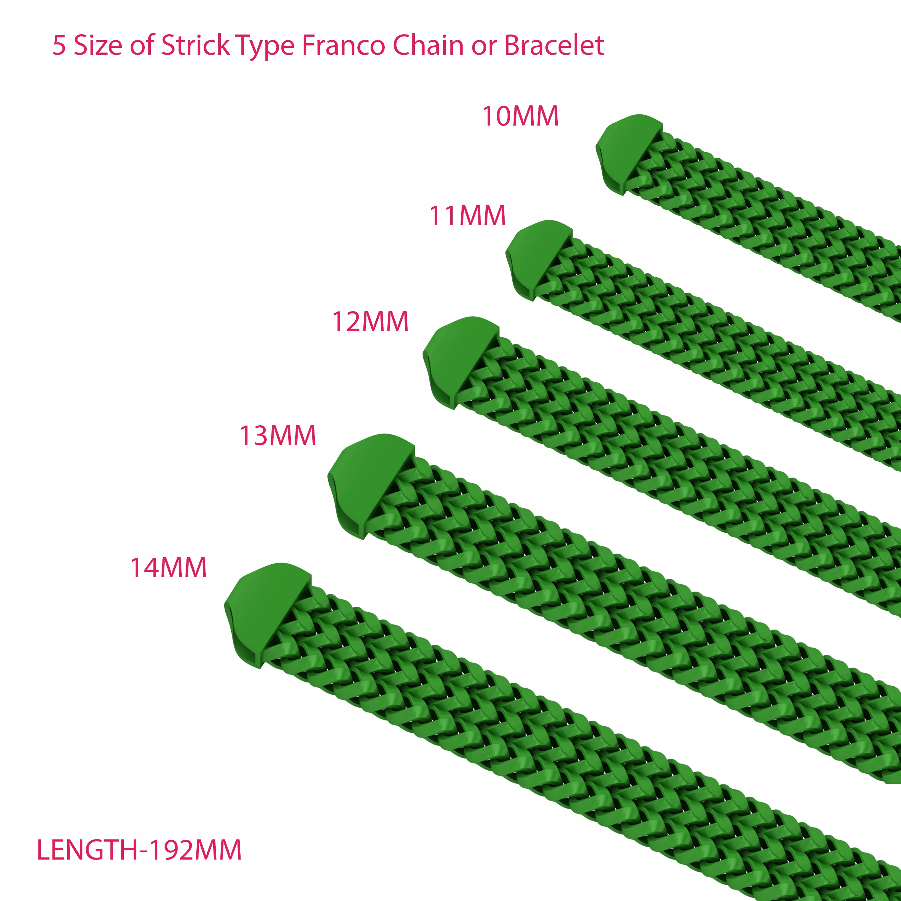 5 SIZE OF STRICK 3 Line Franco Chain or Bracelet 3D print model