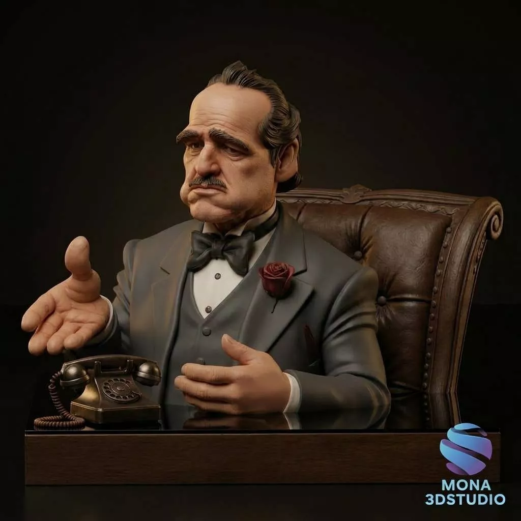 Don Vito Corleone The Godfather Caricature Bust -STL Model 3D print model