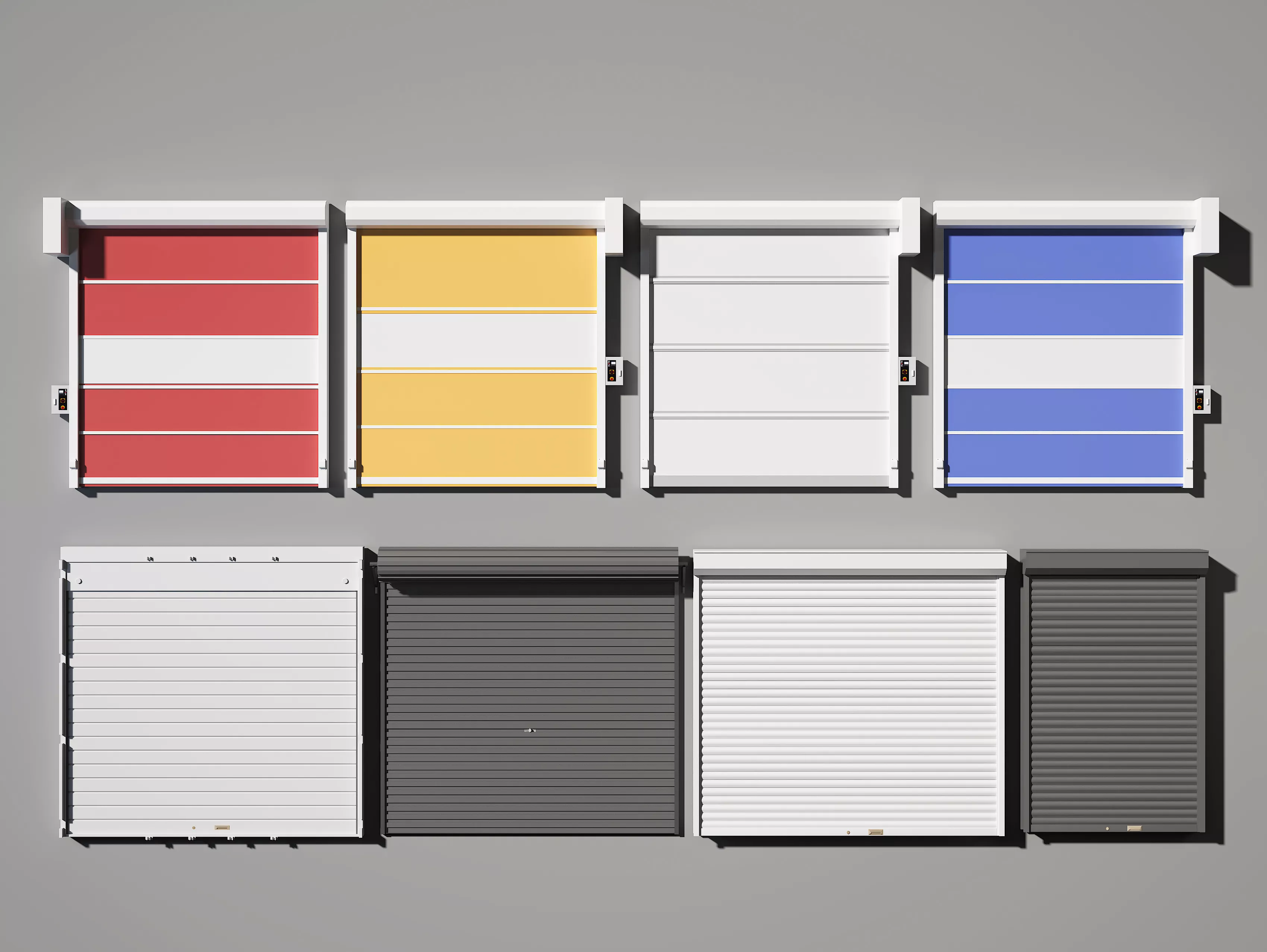 Garage rolling shutter door 3D model