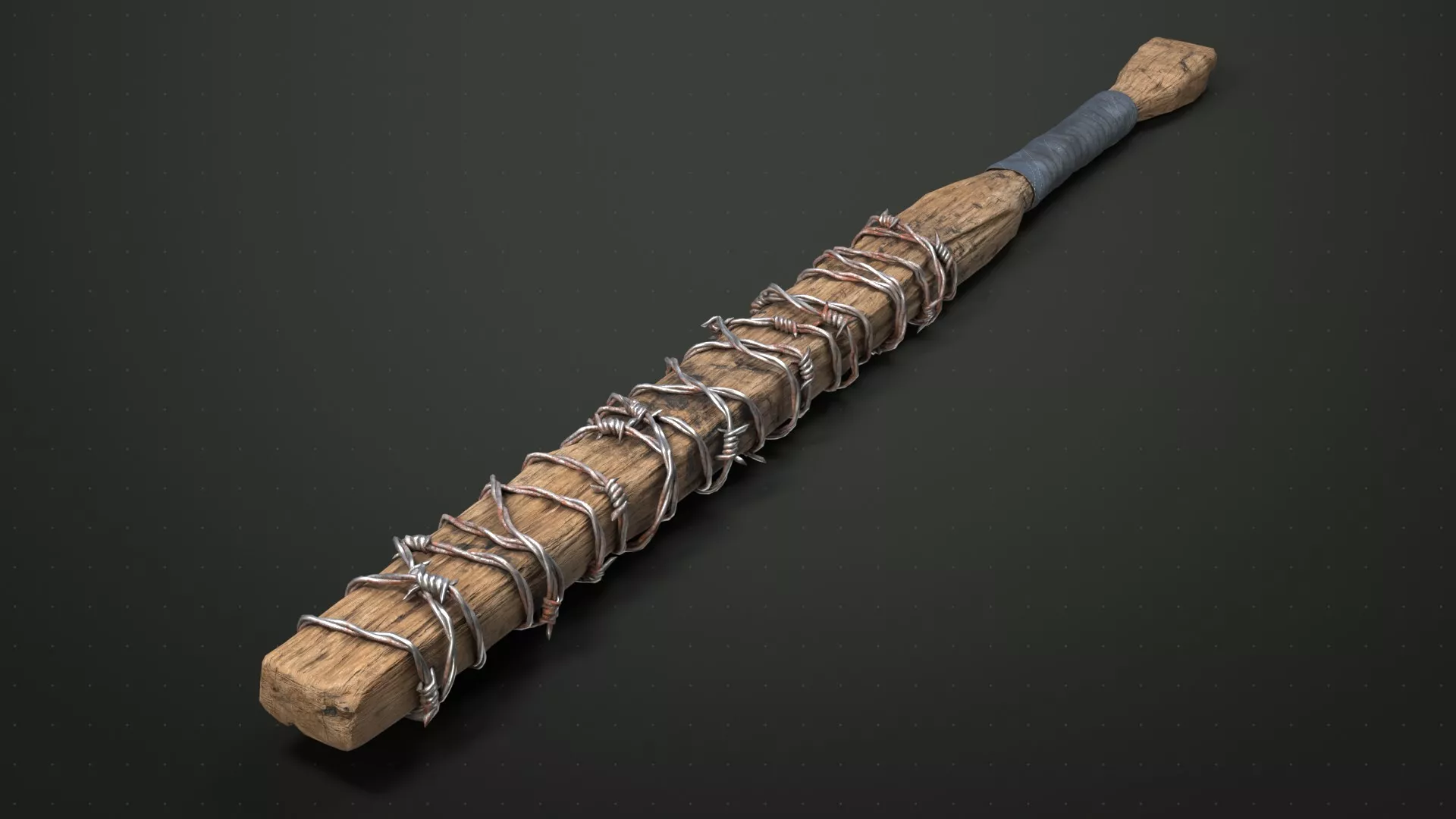 Post-apocalyptic Barbed Wire Club Low-poly 3D model