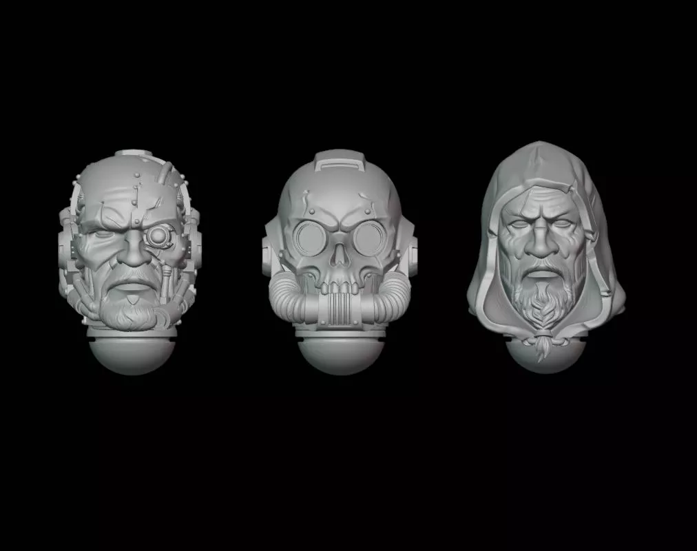 Cyber Veteran Head Pack 3D print model