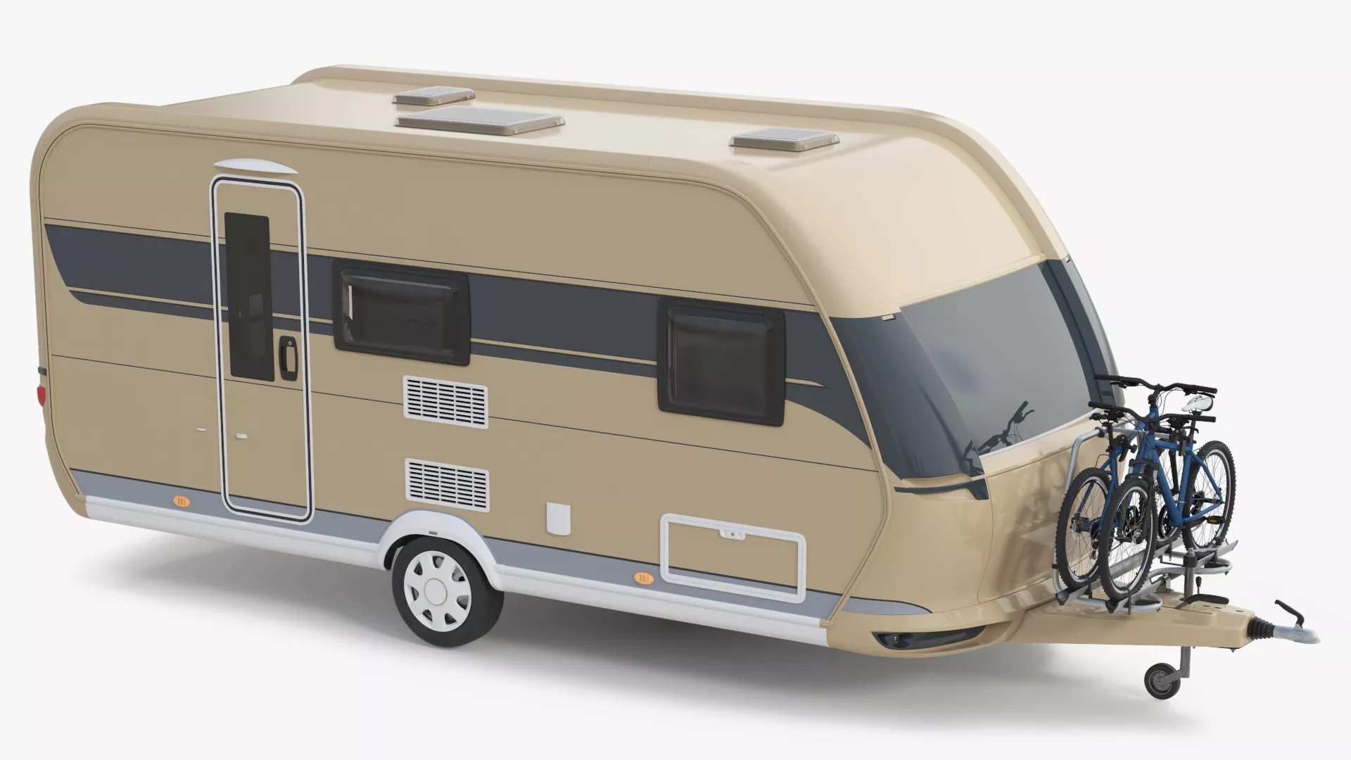 Recreational Caravan with Two Bicycles 3D model