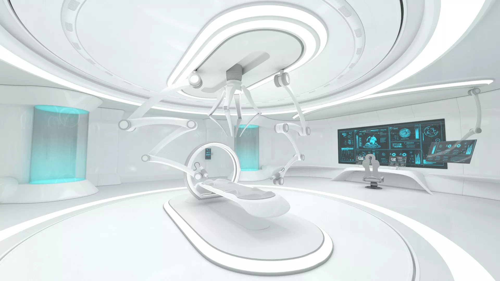 Sci-Fi Laboratory Interior Room Low-poly 3D model