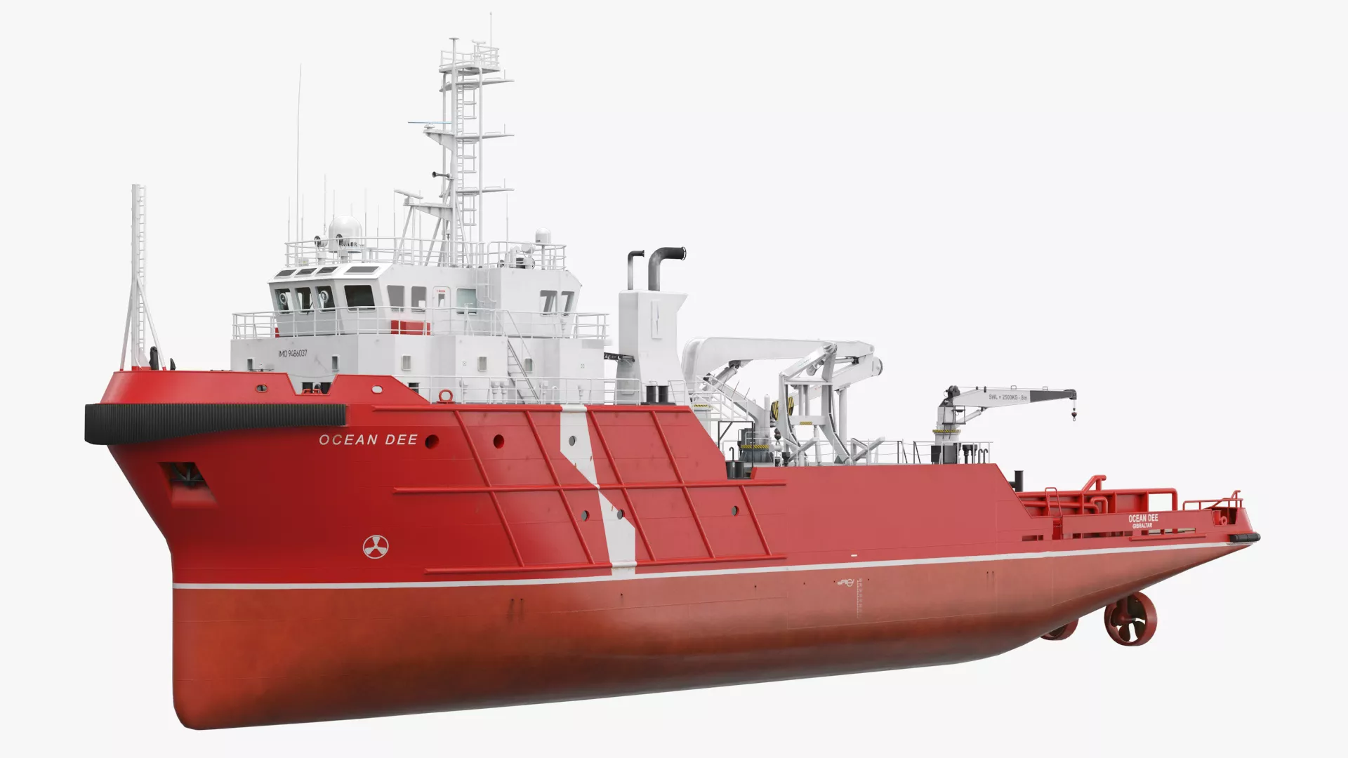 Ocean Dee Offshore Supply Ship Simplified 3D model
