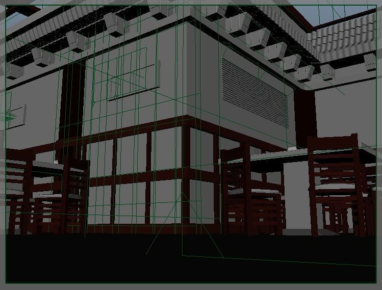 Japanese Restaurant Interior 3D model_5