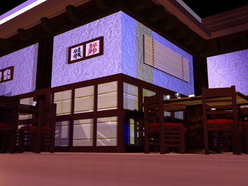 Japanese Restaurant Interior 3D model_2