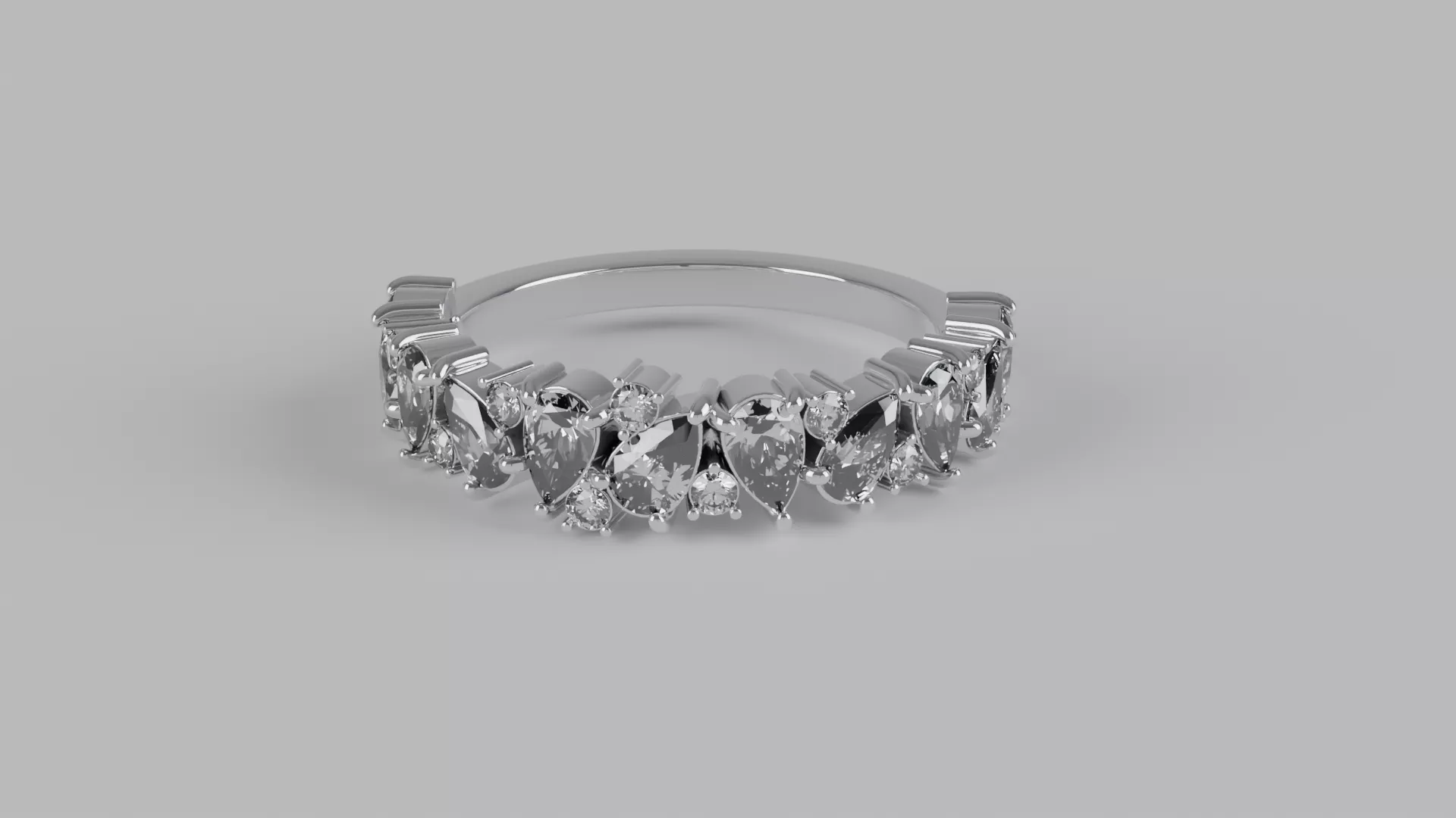 Multi Stone Cocktail Ring 3D print model