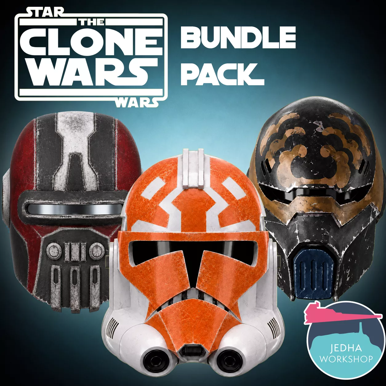 Clone Wars Bundle Clone Phase II Young Boba Fett Asajj Ventress 3D print model