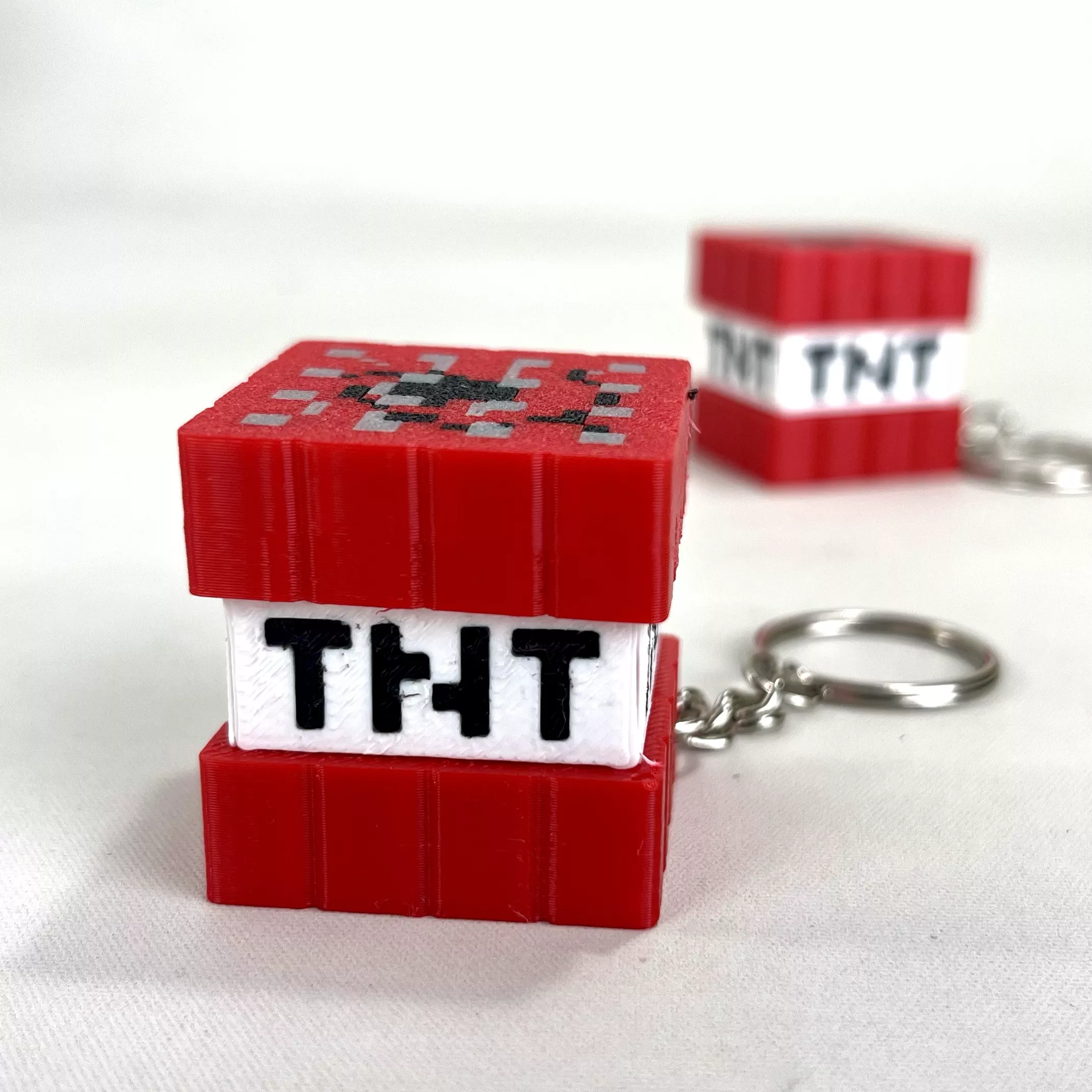Minecraft TNT Fidget Clicker Keychain 3D print model