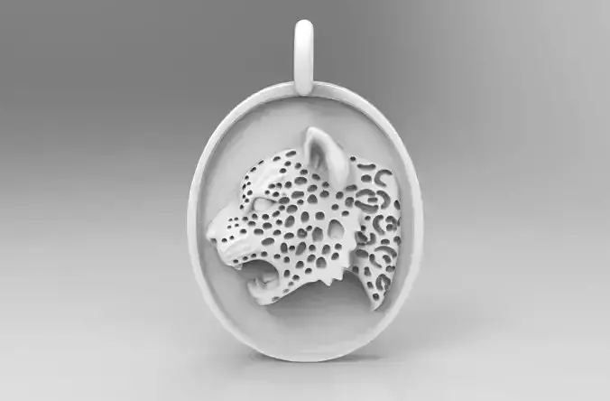 Oval Jaguar pendant