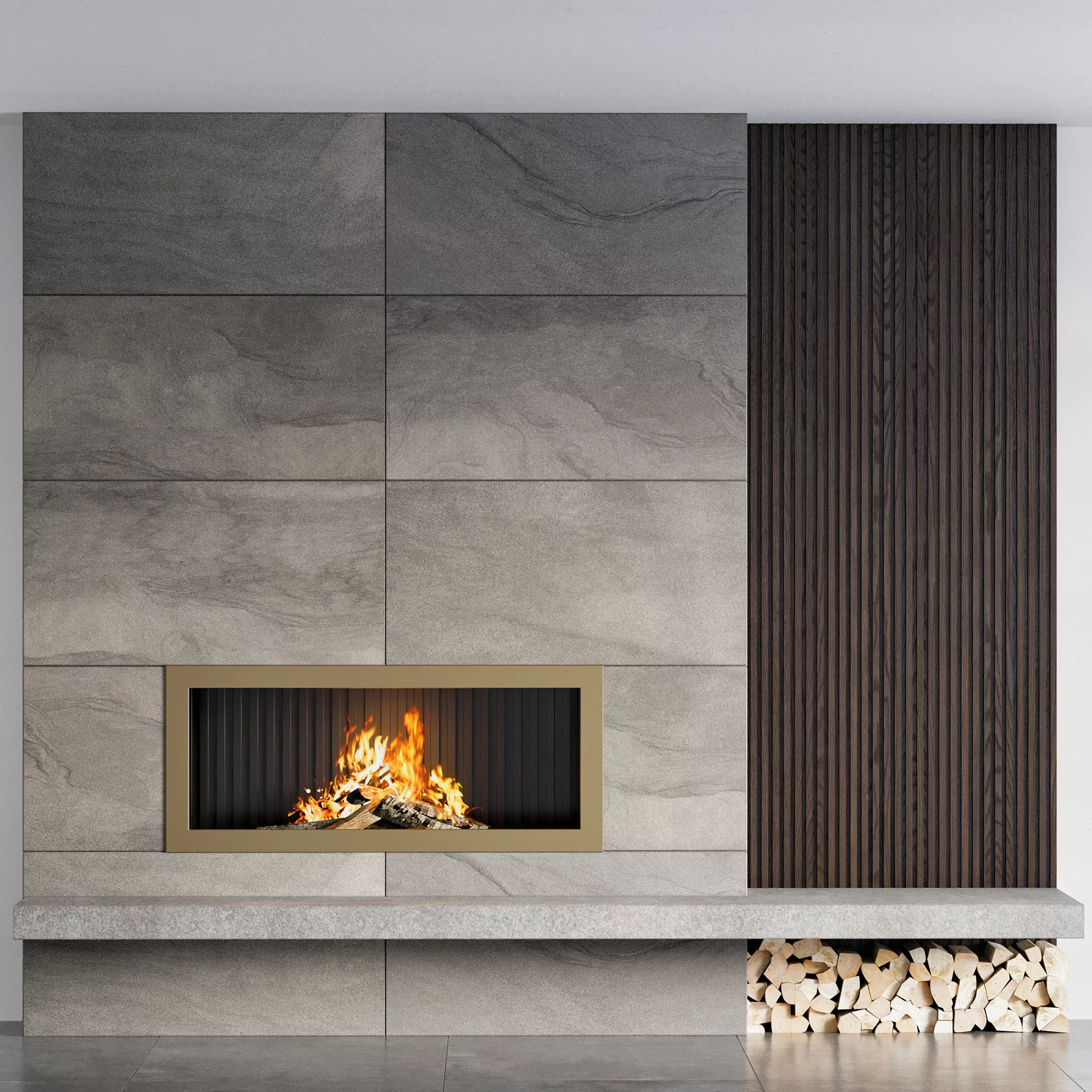 Modern Fireplace Interior Design 09 3D model